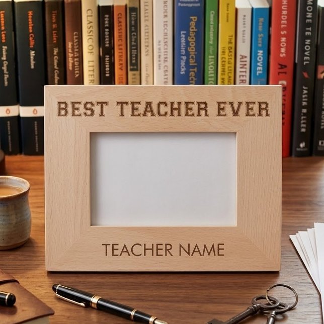Personalized Best Teacher Ever - Customized Gift Engraved Frames (Creator Uploaded)