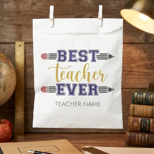 Personalized Best Teacher Ever - Customized Gift Favor Bag