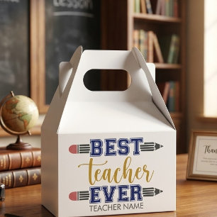 Personalized Best Teacher Ever - Customized Gift Favor Boxes