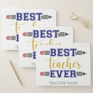 Personalized Best Teacher Ever - Customized Gift File Folder
