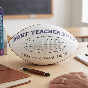 Personalized Best Teacher Ever - Customized Gift Football
