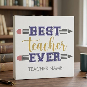Personalized Best Teacher Ever - Customized Gift Gallery Wrap