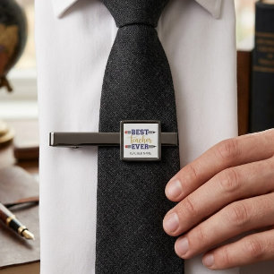 Personalized Best Teacher Ever - Customized Gift Gunmetal Finish Tie Bar