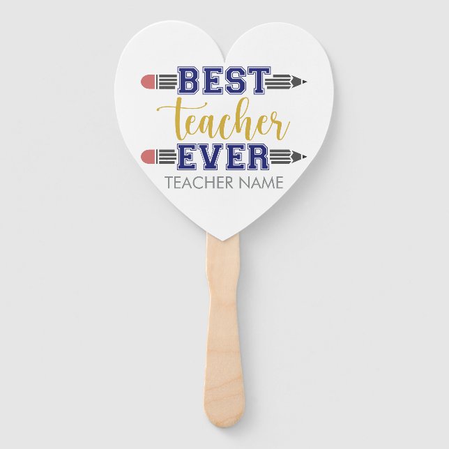 Personalized Best Teacher Ever - Customized Gift Hand Fan (Front)