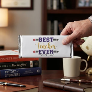 Personalized Best Teacher Ever - Customized Gift Hershey Bar Favors