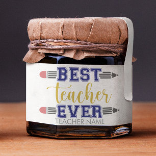 Personalized Best Teacher Ever - Customized Gift Honey Jar Favors