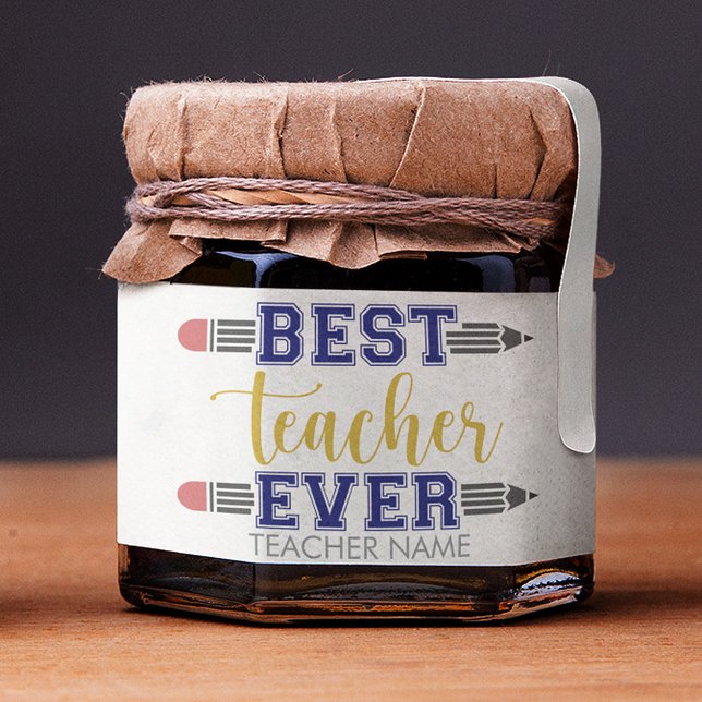 Personalized Best Teacher Ever - Customized Gift Honey Jar Favors (Creator Uploaded)