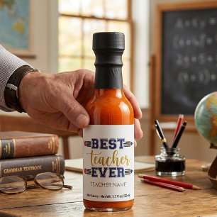 Personalized Best Teacher Ever - Customized Gift Hot Sauces