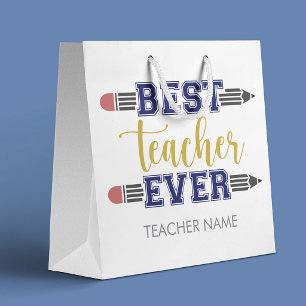 Personalized Best Teacher Ever - Customized Gift Large Gift Bag