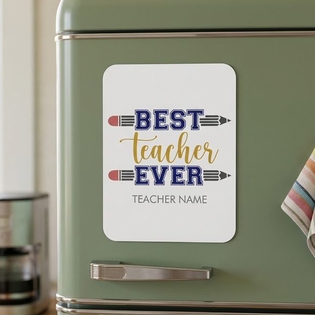 Personalized Best Teacher Ever - Customized Gift Magnet (Creator Uploaded)