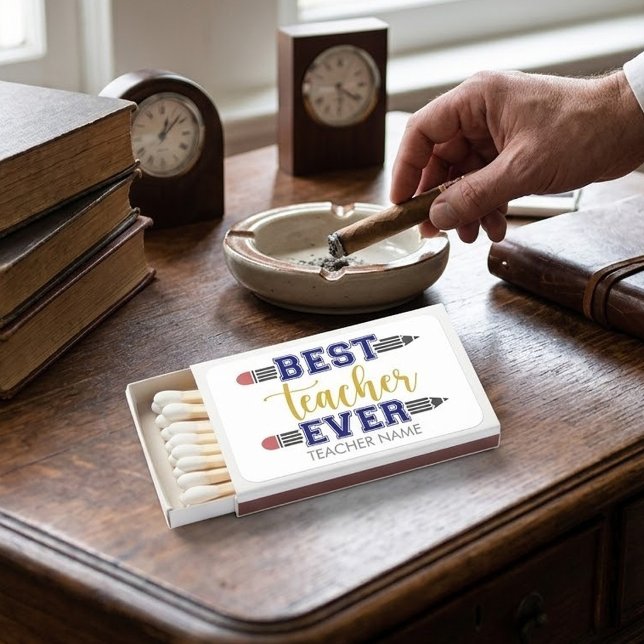 Personalized Best Teacher Ever - Customized Gift Matchboxes (Creator Uploaded)