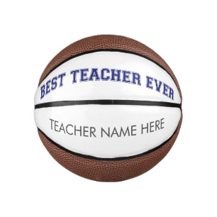 Personalized Best Teacher Ever - Customized Gift Mini Basketball