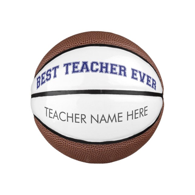 Personalized Best Teacher Ever - Customized Gift Mini Basketball (Front)