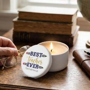 Personalized Best Teacher Ever - Customized Gift Mini Candle Favors