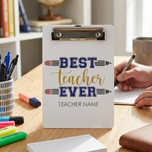 Personalized Best Teacher Ever - Customized Gift Mini Clipboard
