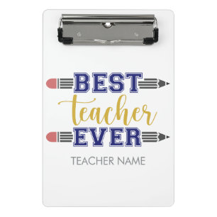 Personalized Best Teacher Ever - Customized Gift Mini Clipboard