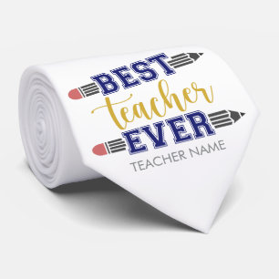 Personalized Best Teacher Ever - Customized Gift Neck Tie