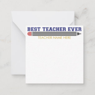 Personalized Best Teacher Ever - Customized Gift Note Card