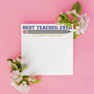 Personalized Best Teacher Ever - Customized Gift Note Card