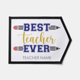Personalized Best Teacher Ever - Customized Gift Pennant