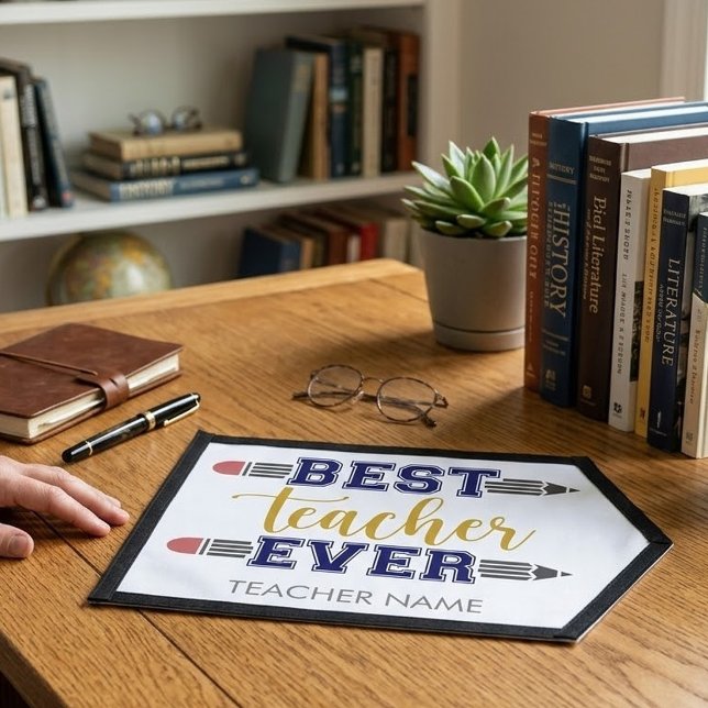 Personalized Best Teacher Ever - Customized Gift Pennant (Creator Uploaded)