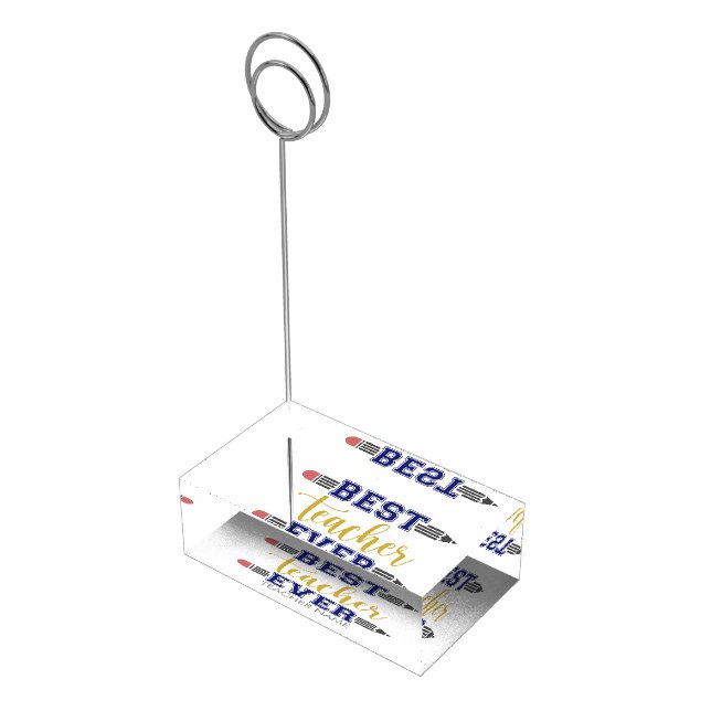 Personalized Best Teacher Ever - Customized Gift Place Card Holder (Corner)
