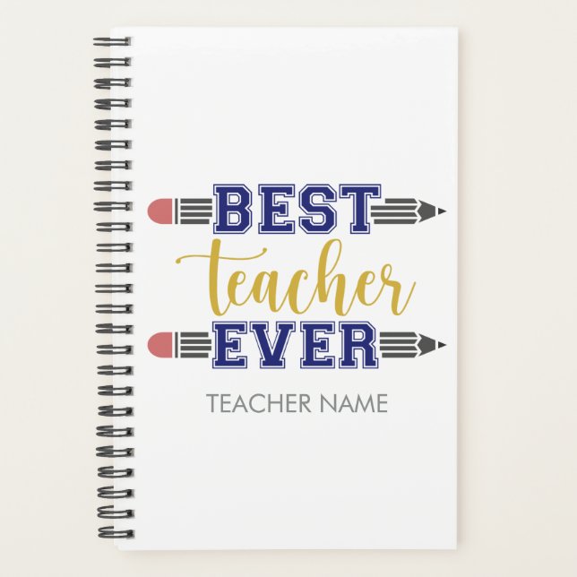 Personalized Best Teacher Ever - Customized Gift Planner (Front)