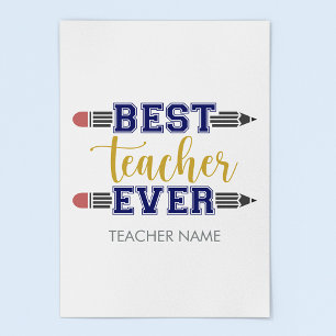 Personalized Best Teacher Ever - Customized Gift Poster