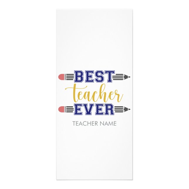 Personalized Best Teacher Ever - Customized Gift Rack Card (Front)