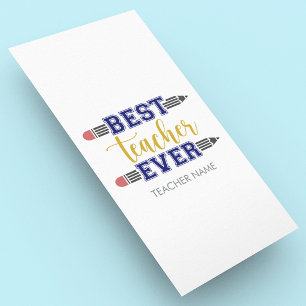 Personalized Best Teacher Ever - Customized Gift Rack Card