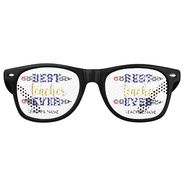 Personalized Best Teacher Ever - Customized Gift Retro Sunglasses (Front)