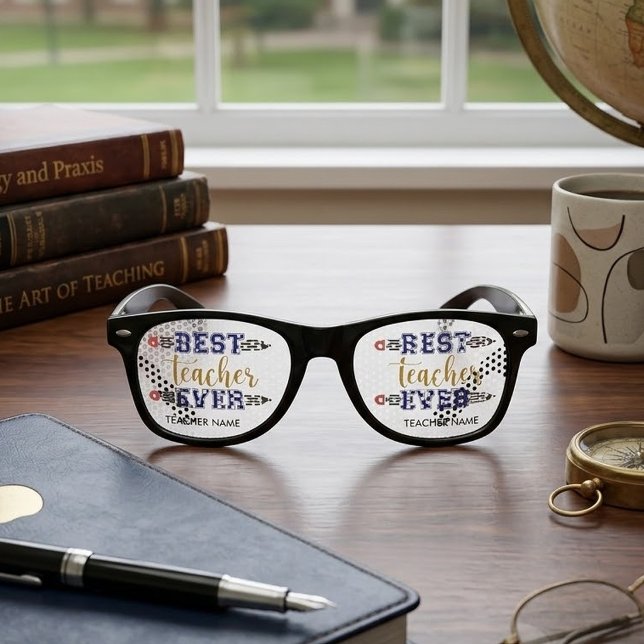 Personalized Best Teacher Ever - Customized Gift Retro Sunglasses (Creator Uploaded)