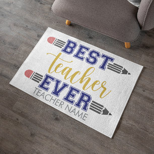 Personalized Best Teacher Ever - Customized Gift Rug