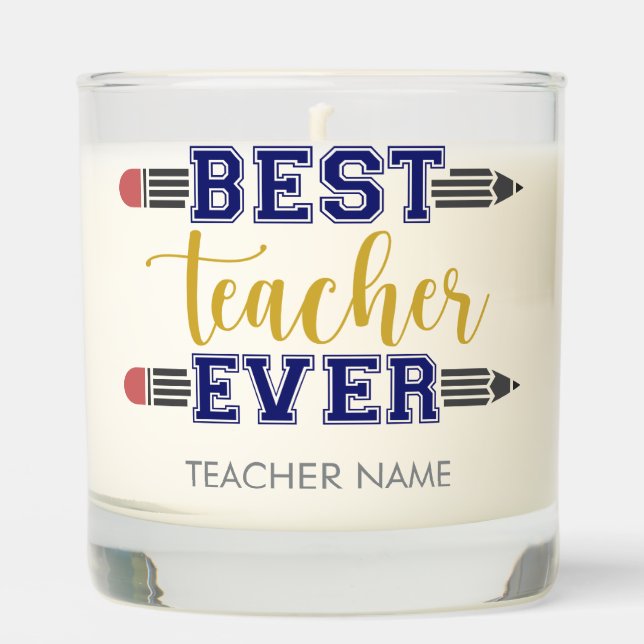 Personalized Best Teacher Ever - Customized Gift Scented Candle (Front)
