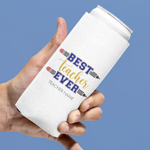Personalized Best Teacher Ever - Customized Gift Seltzer Can Cooler
