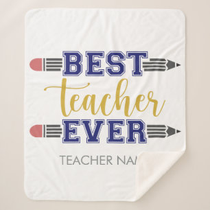 Personalized Best Teacher Ever - Customized Gift Sherpa Blanket