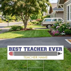 Personalized Best Teacher Ever - Customized Gift Sign