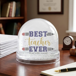 Personalized Best Teacher Ever - Customized Gift Snow Globe
