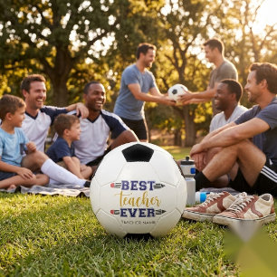 Personalized Best Teacher Ever - Customized Gift Soccer Ball