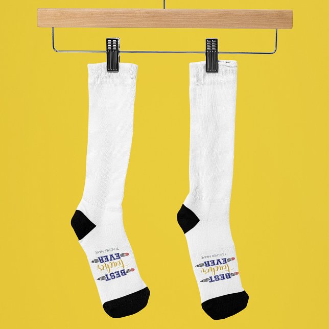 Personalized Best Teacher Ever - Customized Gift Socks (Creator Uploaded)