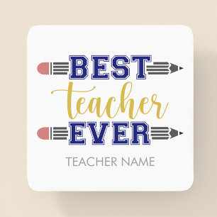 Personalized Best Teacher Ever - Customized Gift Square Paper Coaster