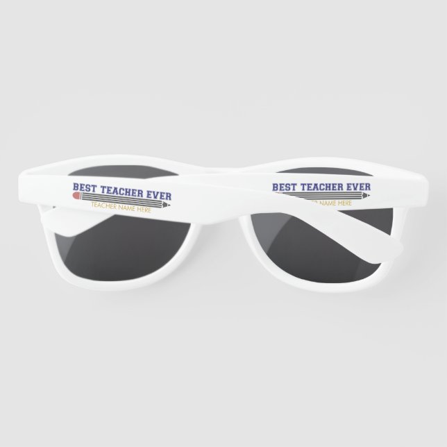 Personalized Best Teacher Ever - Customized Gift Sunglasses (Back)