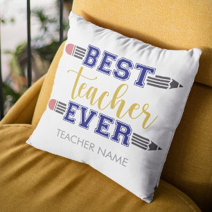 Personalized Best Teacher Ever - Customized Gift Throw Pillow