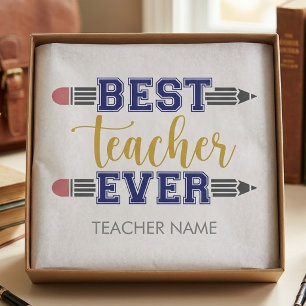 Personalized Best Teacher Ever - Customized Gift Tissue Paper