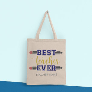 Personalized Best Teacher Ever - Customized Gift Tote Bag