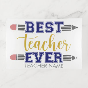 Personalized Best Teacher Ever - Customized Gift Trinket Tray