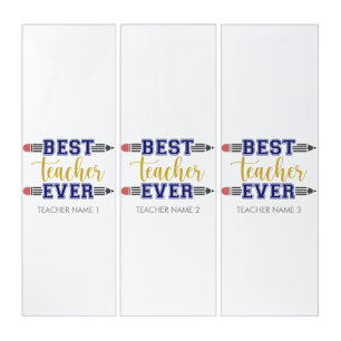 Personalized Best Teacher Ever - Customized Gift Triptych