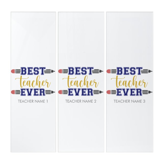 Personalized Best Teacher Ever - Customized Gift Triptych (Front)