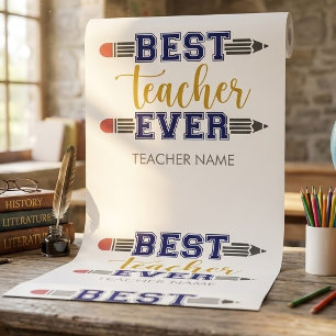 Personalized Best Teacher Ever - Customized Gift Wallpaper
