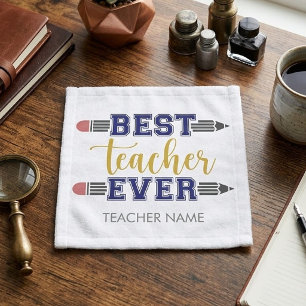 Personalized Best Teacher Ever - Customized Gift Wash Cloth